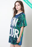 Bon Jour Sequins Shift Dress PREORDER