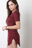 Faux Suede T-Shirt Mini Dress