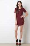 Faux Suede T-Shirt Mini Dress