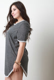 Distressed French Terry T-Shirt Dress