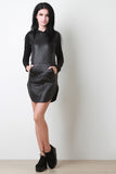 Quilted Vegan Leather Hoodie Dress