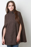 Tweed Mock Neck Cape Coat