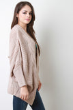 Cable Knit Dolman Sleeves Cardigan