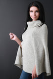 Thick Knit Turtleneck Cape Poncho