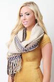 Woven Stripe Frame Scarf