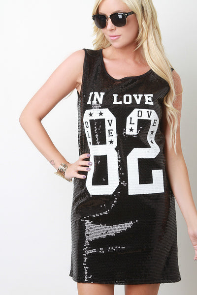 In Love 82 Sequin Sleeveless Tunic Dress