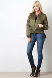 Puffy High-Low Bomber Jacket