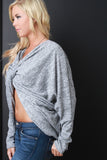 Marled Knit Twisted Sweater Top