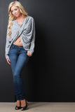 Marled Knit Twisted Sweater Top