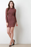 Marled Knit Turtleneck Mini Dress